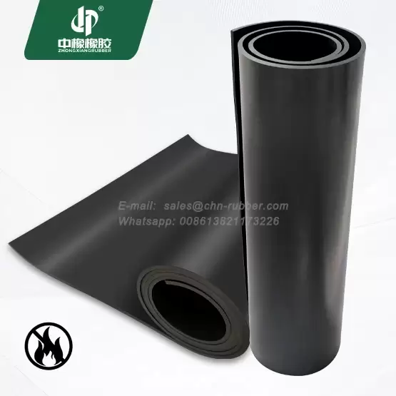 Hardness 75 Black fire resistant rubber sheet