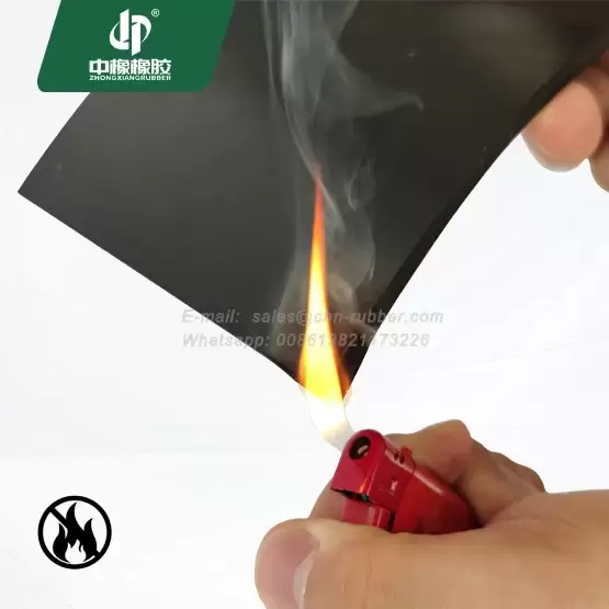 Hardness 50 Black fire proof rubber sheet roll
