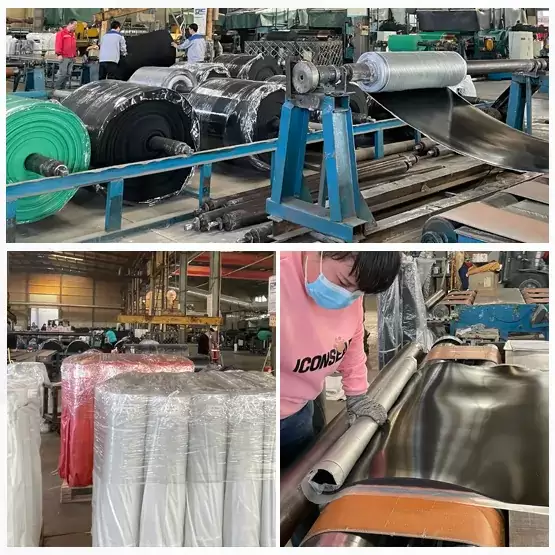 Hardness 50 Black fire proof rubber sheet roll